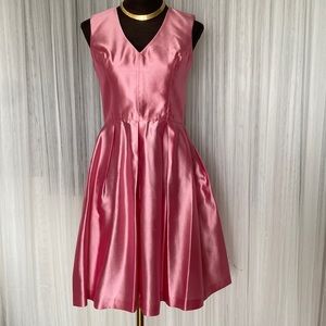 100% raw silk pink dress